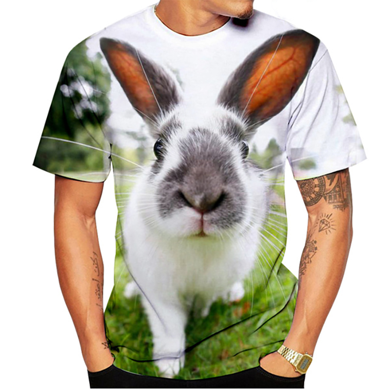 3D Printing Rabbit - Modne urocze T-shirty z nadrukiem 3D