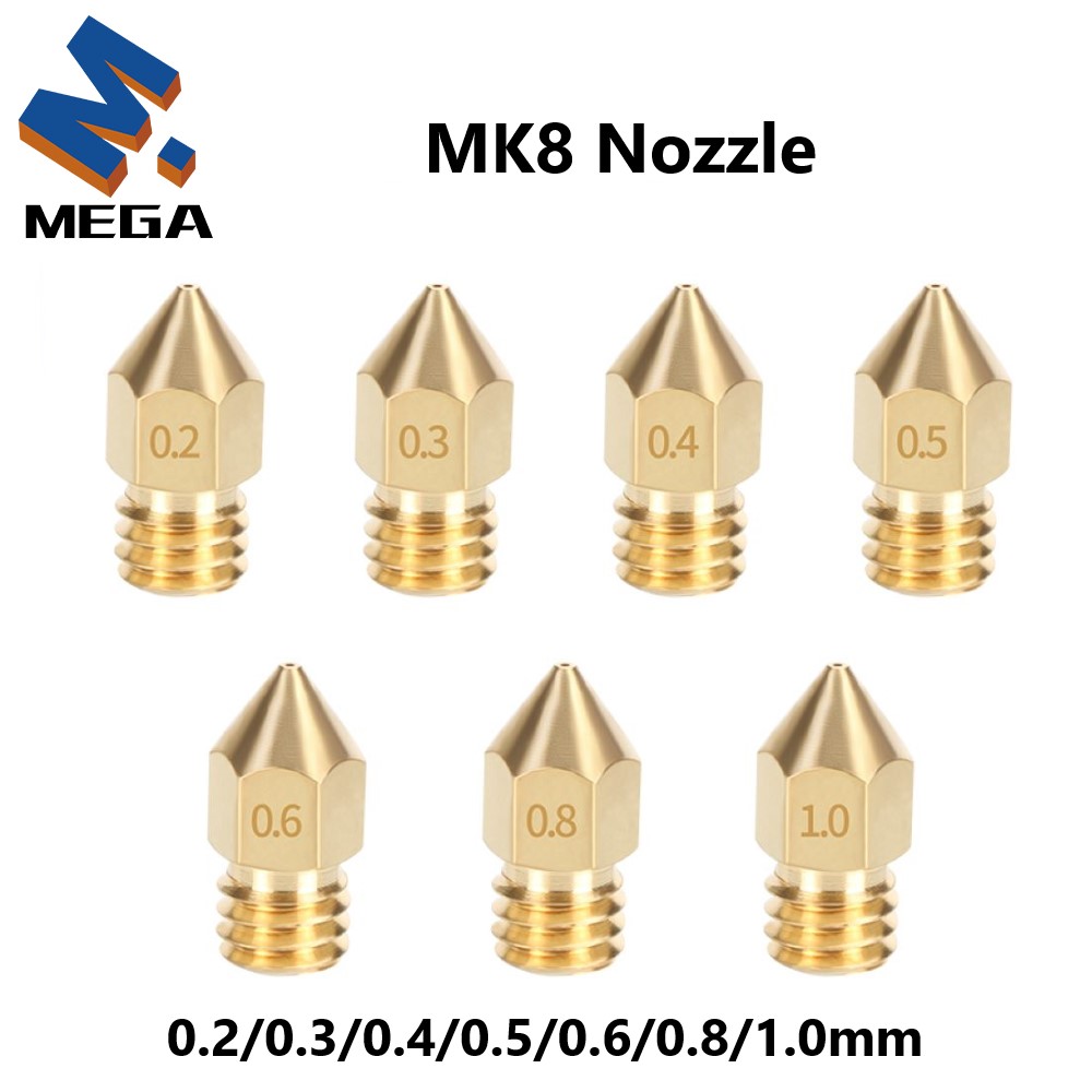 3D Printer Nozzle Brass - MK8 mosiężna dysza 0.2/0.3/0.35/0.4/0.5/0.6/0.8/1.0mm wytłaczarka głowica