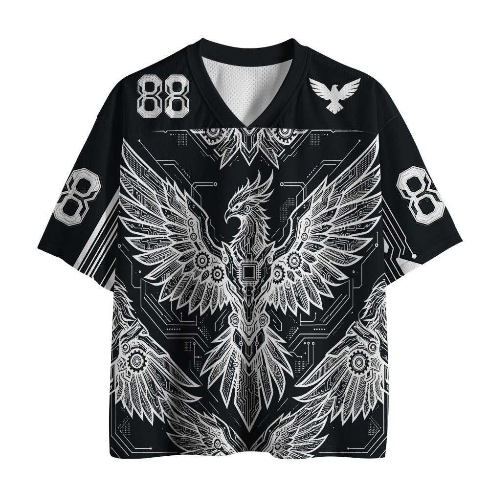 3D Printing Eagle - Cyber Mechanical Eagle Czarno-Biała Tekstura Obwodu