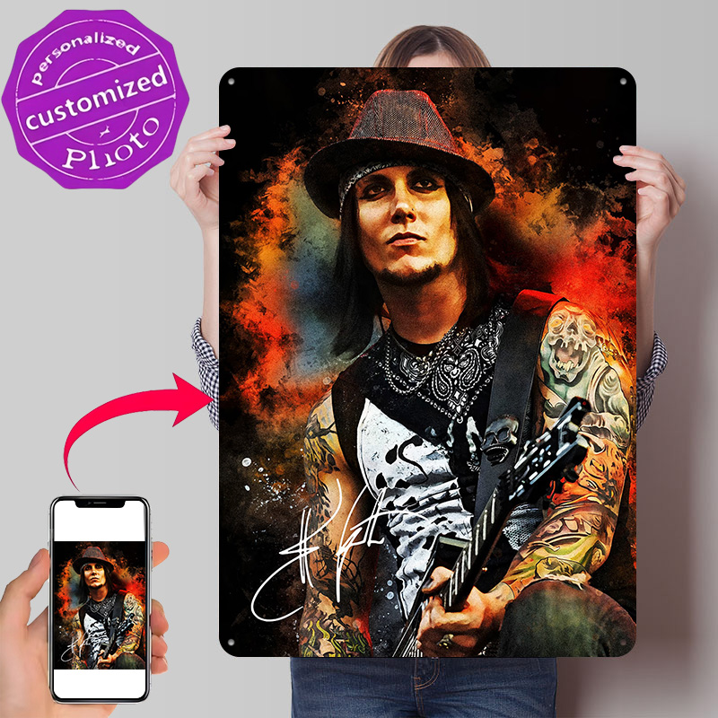 3D Printing Guitar - Portret Synyster Gatesa z gitarą, plakat