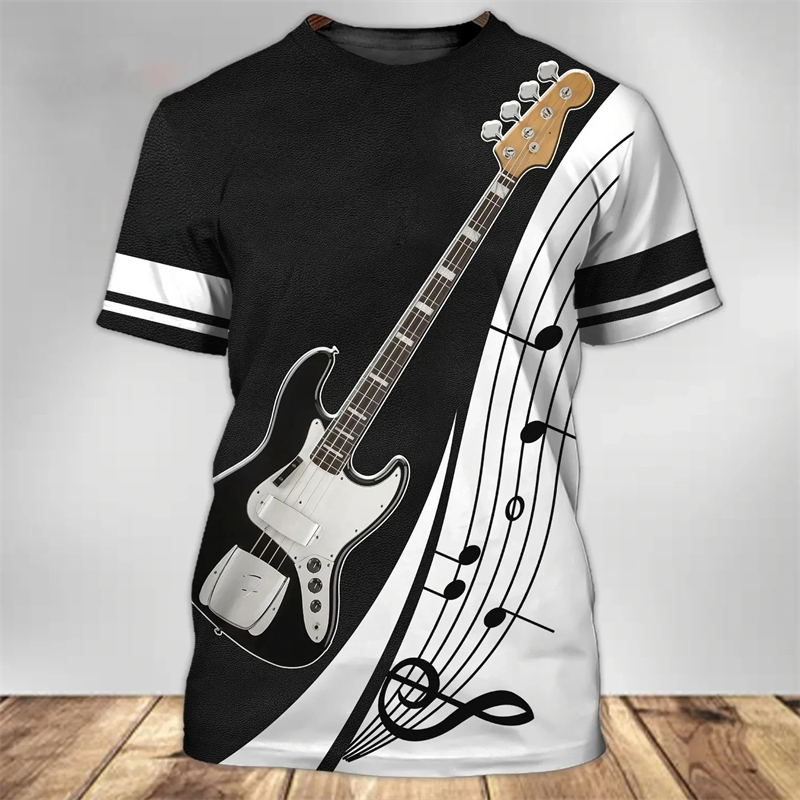 3D Printing Guitar - Modna koszulka 3D z nadrukiem na