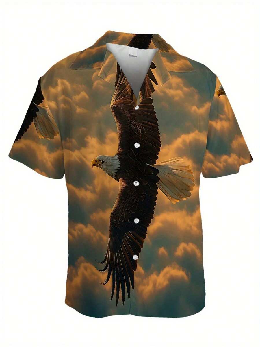 3D Printing Eagle - Męska koszula z krótkim rękawem i