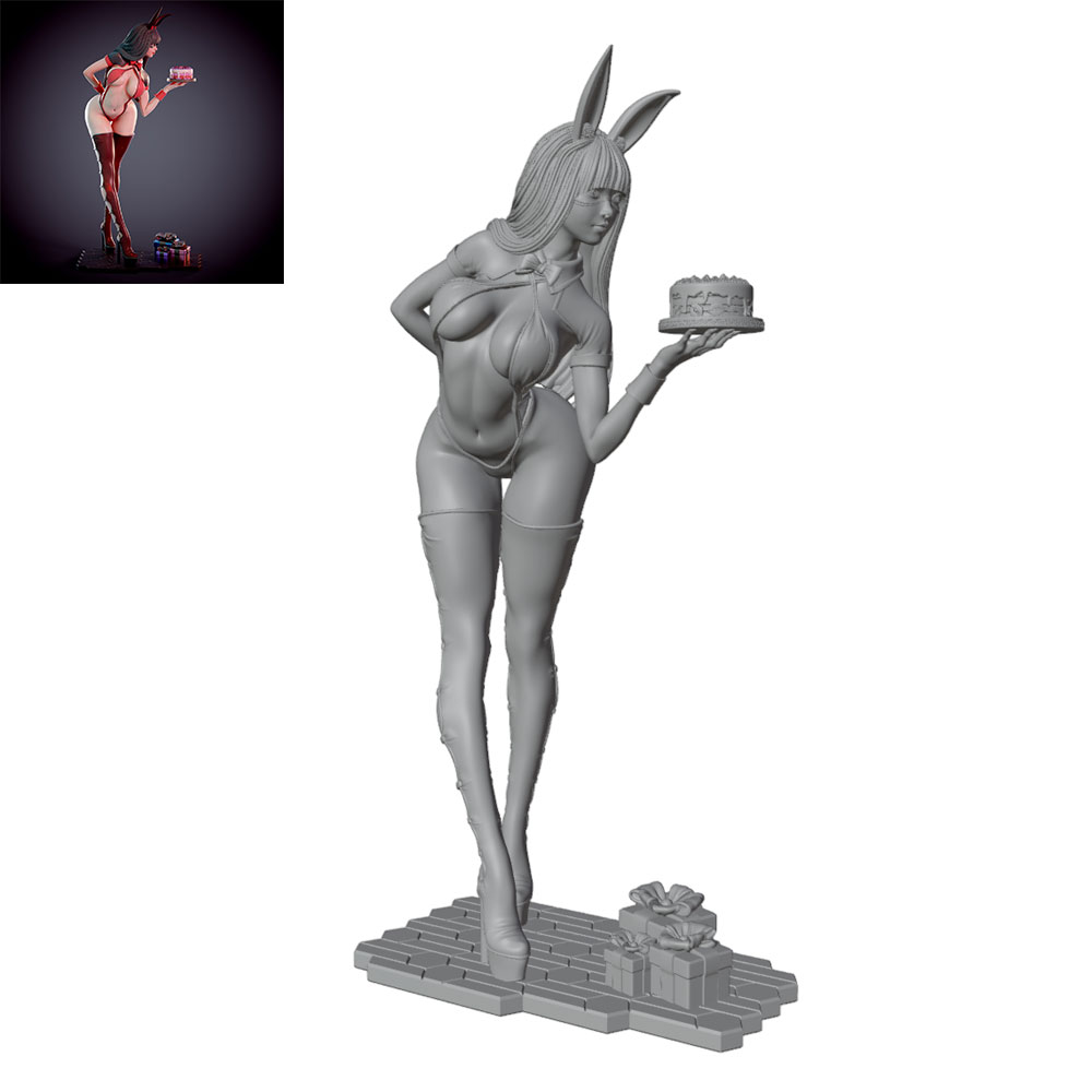 3D Printing Rabbit - 1/24/12/6 Figurka króliczka w stylu świątecznym,