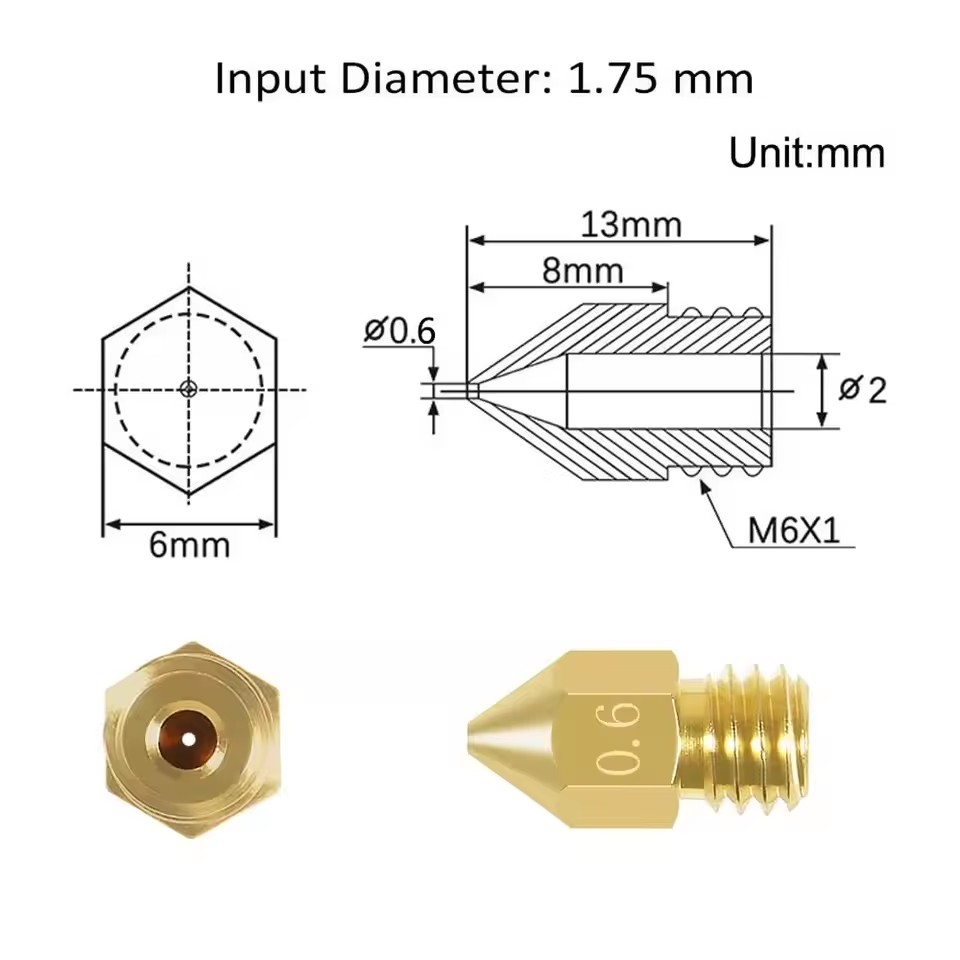 Dysza ekstrudera MK8 0,4 mm do – 3D Printer Nozzle Brass recenzja i cena